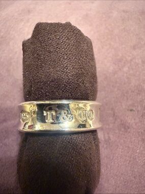 Tiffany & Co. Silver T & Co Engraved Band Ring